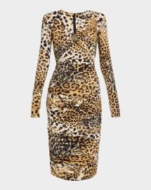 Jaguar-Print Jersey Strappy Midi Dress at Neiman Marcus